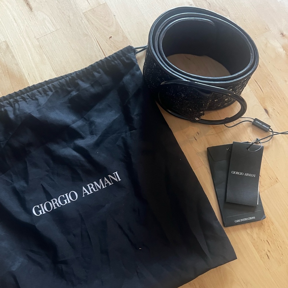 Georgia Armani wide sequin belt